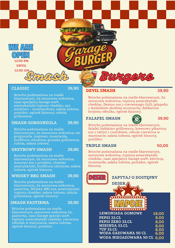 Smash Burgers Menu